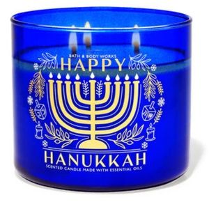 🕎 BBW Happy Hanukkah 3-Wick Candle NEW